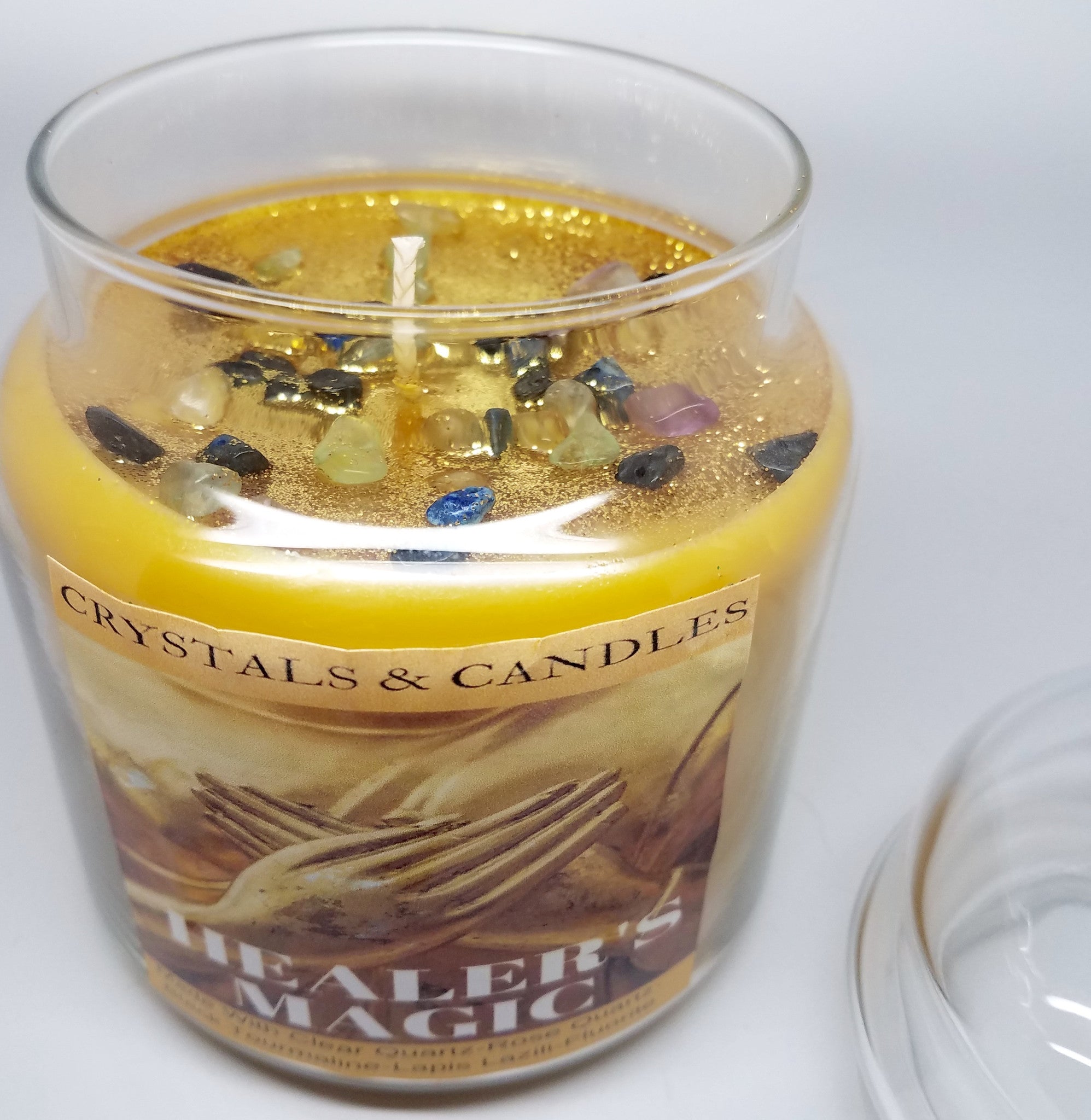 Healer's Magic- Crystal Candle for Healing & Clearing