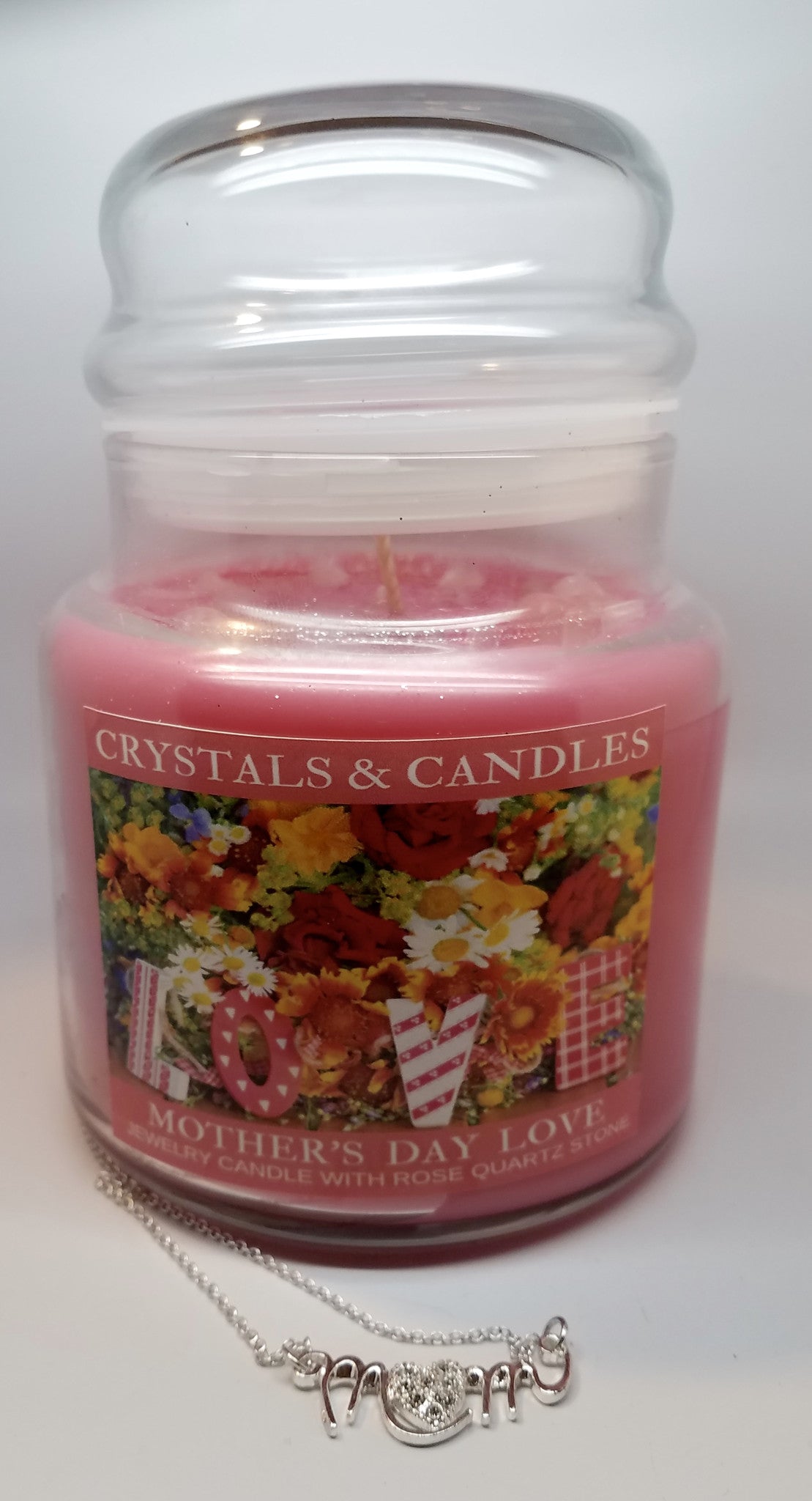 Mother's Day Love - Jewelry Crystal Candle With Rose Quartz