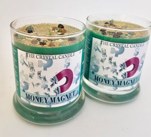 Money Magnet Crystal Candle For Financial Prosperity 12 oz