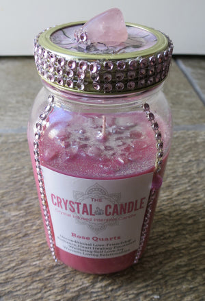 The Crystal Candle -Rose Quartz Premium