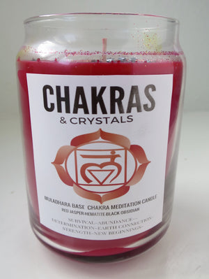 Chakras & Crystal Chakra Meditation Candle- Base Chakra