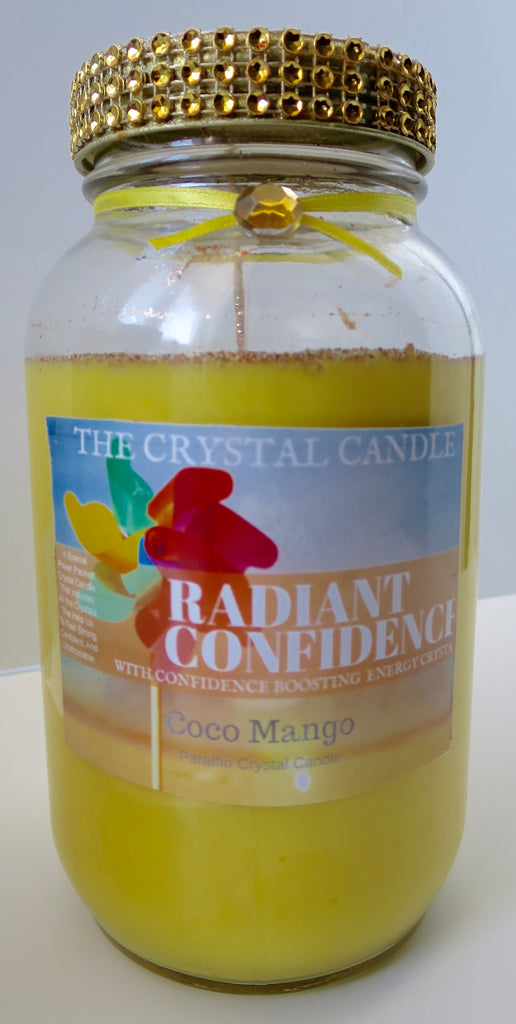 Be Radiant  Crystal Candle For Confidence and Personal Power