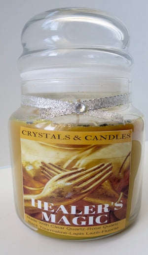 Healer's Magic- Crystal Candle for Healing & Clearing