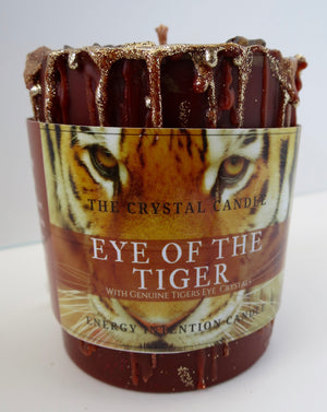 Crystal Candle Drip  Design Paraffin-Eye Of The Tiger W/TIger's Eye